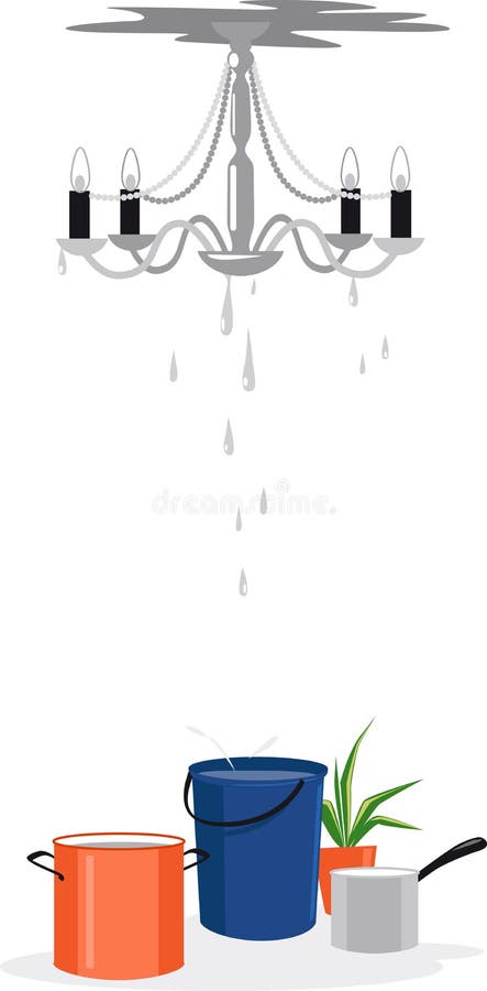 Leaky Ceiling In Rain Stock Vector Illustration Of Leak 130557877