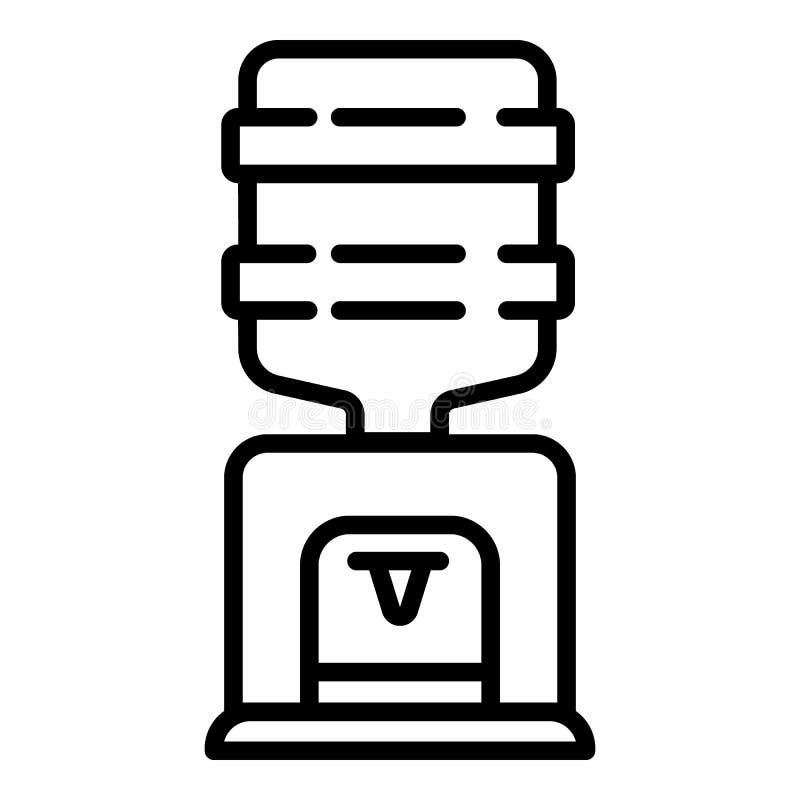 Water Cooler Dispenser Icon, Outline Style Stock Vector Illustration