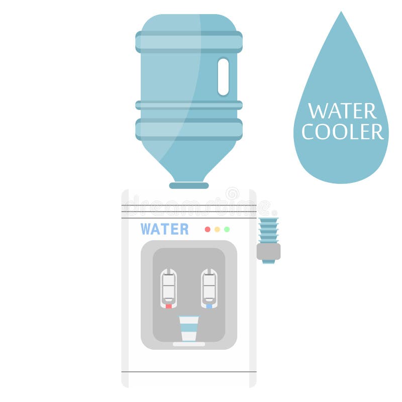 Water Cooler with Plastic Bottle. Water Dispenser . Vector Illustration