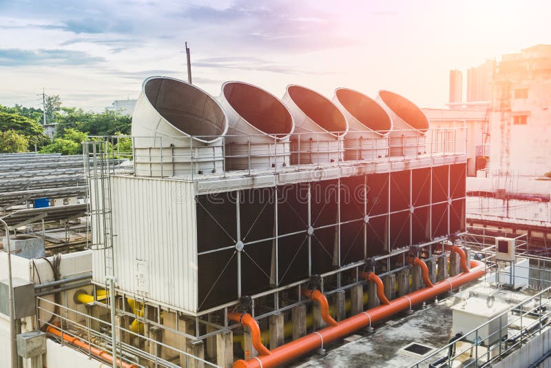 Water cooling tower air chiller HVAC royalty free stock photography Water cooling tower air chiller HVAC royalty free stock photography