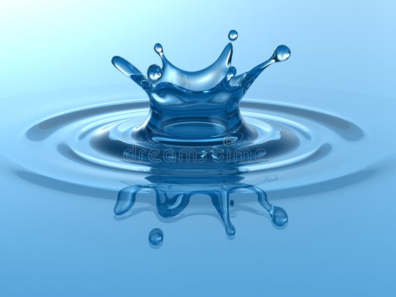 Water Crown. With reflection in water royalty free stock photography Water Crown. With reflection in water royalty free stock photography