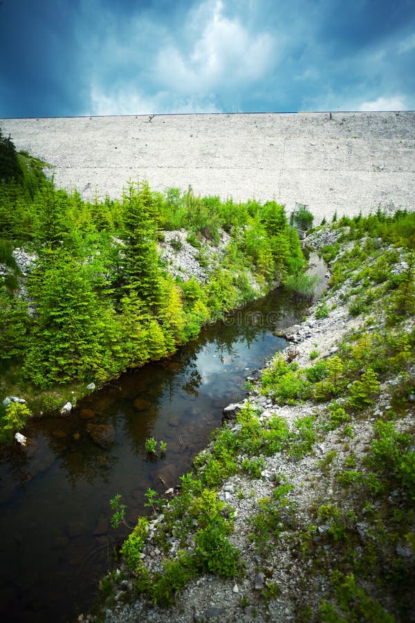 Water dam and river