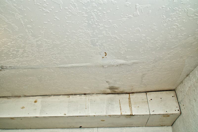 Buscando arriba k el techo sobre el Agua dano, a ella burbujeó arriba pintar escapando causado por de acuerdo a la lluvia.
