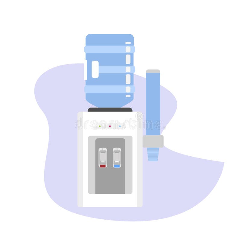 Water Dispenser, Cooler Isolated on White Stock Vector Illustration