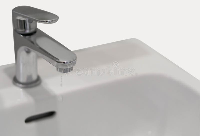 Water Dripping on the Sink in the Bathroom, Interior Design Elements Stock Image Image of