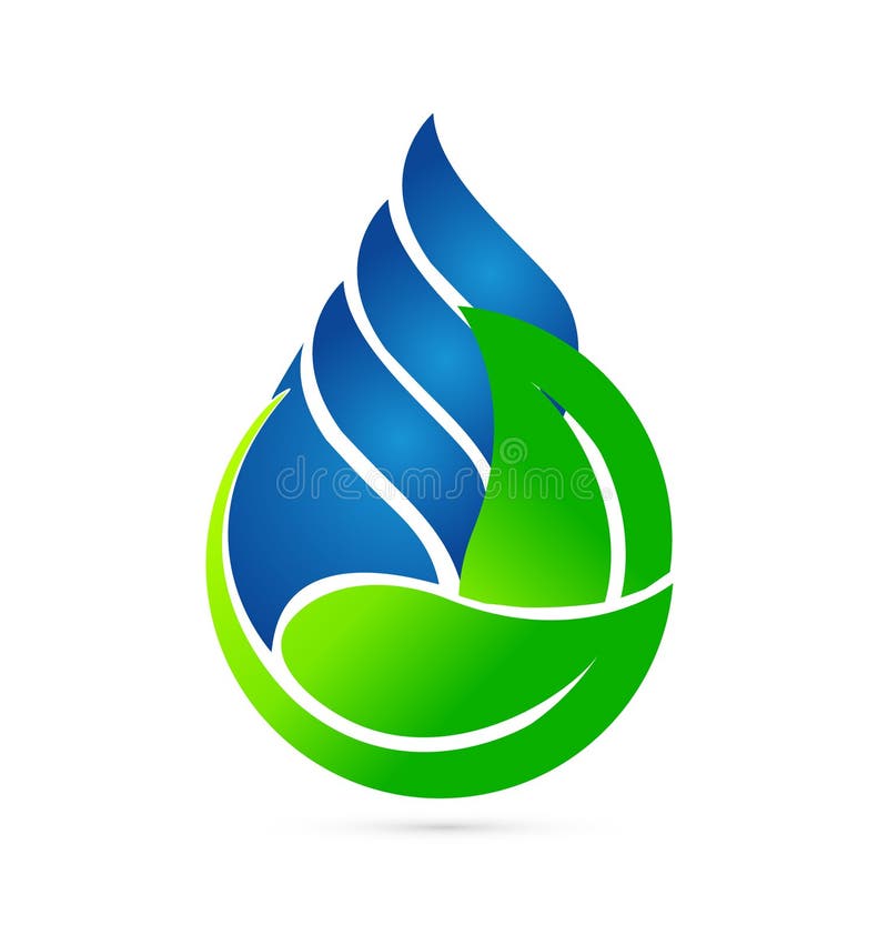 Water drop ecology concept logo