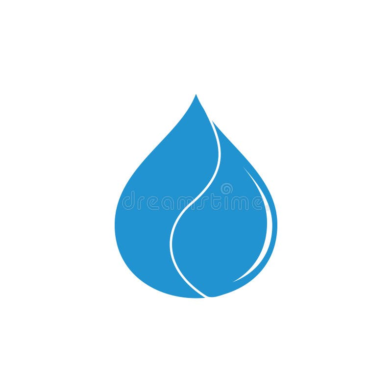 Water drop geometric blue shine logo vector royalty free illustration