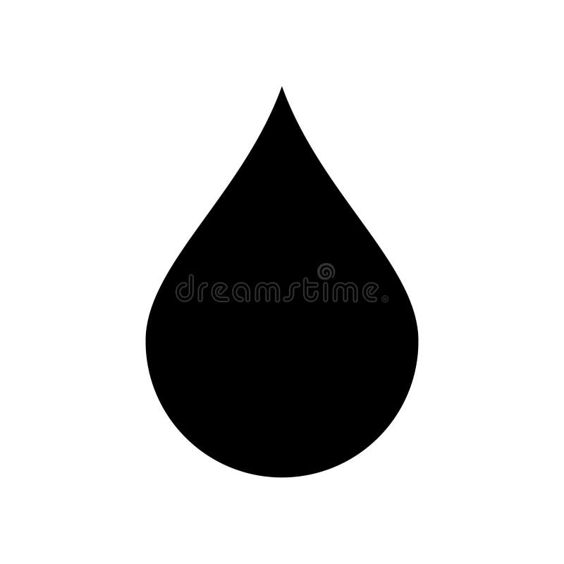 Water Drop Icon Black Silhouette Vector Isolated on Background. Stock ...