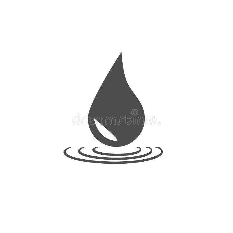 Water drop icon. Vector illustration, flat design. Grey on white background stock illustration Water drop icon. Vector illustration, flat design. Grey on white background stock illustration