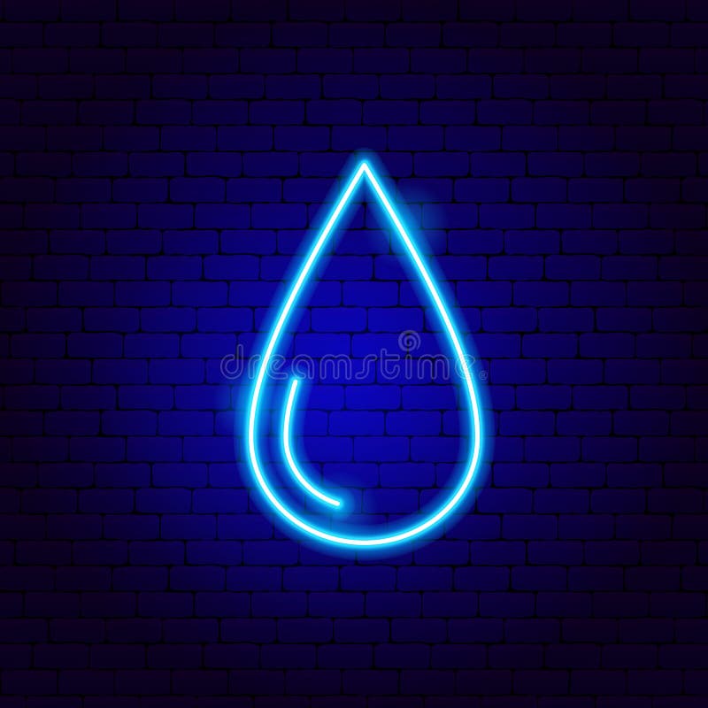 Save Water Neon Sign stock vector. Illustration of electrical 166210365