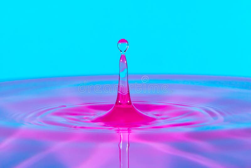Water Drop Pink Blue stock image