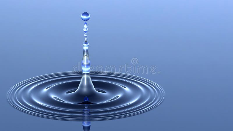 Water drop or droplet with ripples. Water drop or droplet with ripples.