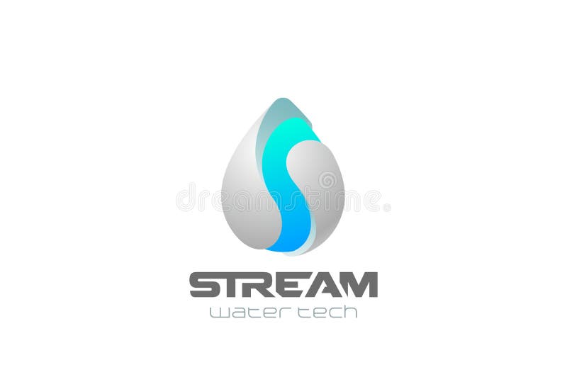 Water drop shape abstract Logo design vector template. Natural Mineral Aqua Waterdrop Filter Technology Logotype. Droplet wave ico