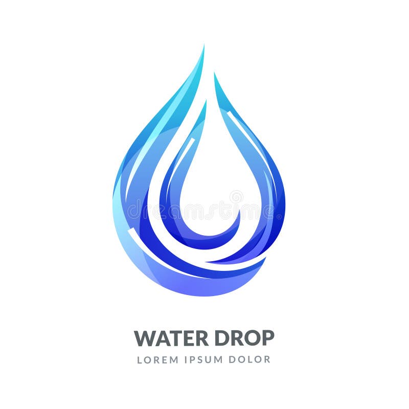 Pictograma degrade albastru formă picurare în apă, izolată pe fundal alb. design siglă siglă. ilustrare vectorială royalty free illustration