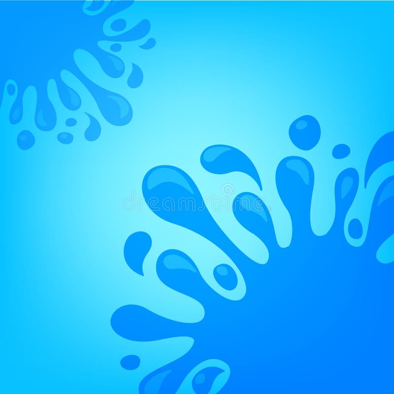 Water drop splash blob on blue background, splash of water for element banner frame, water drop splatter simple for songkran