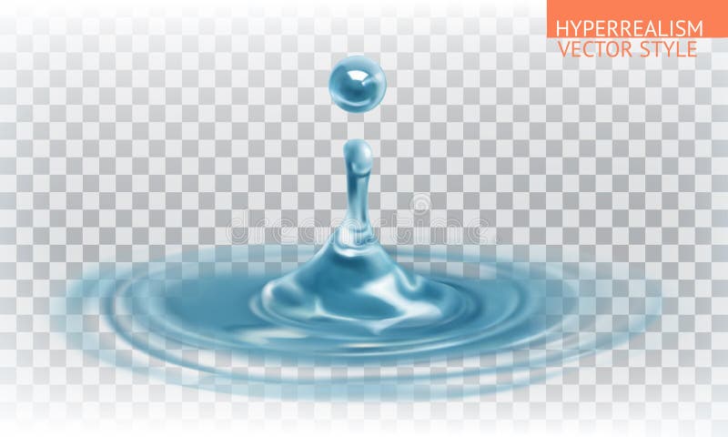 Water drop with transparency, vector