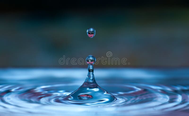 Macro shot of a water droplet impacting