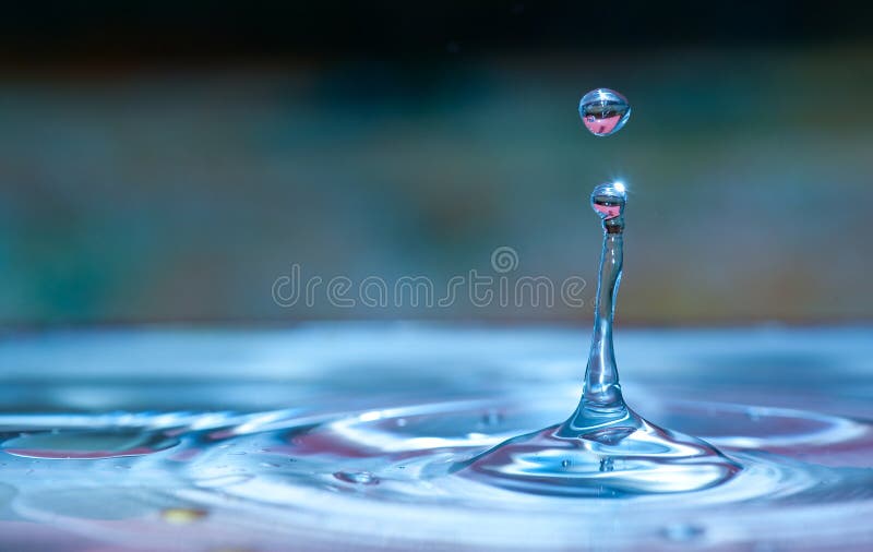 Macro shot of a water droplet impacting