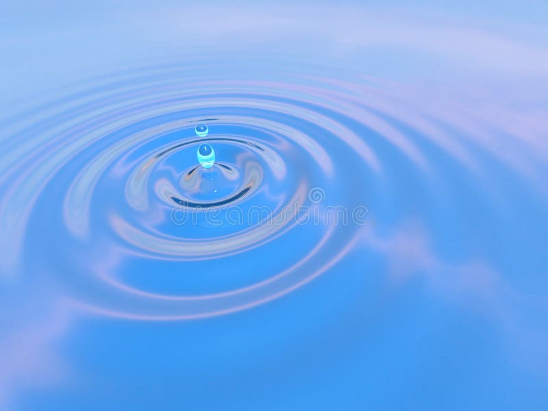 A 3d water drop render. A 3d water drop render