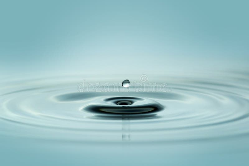 Close up of small water droplet over wavy surface