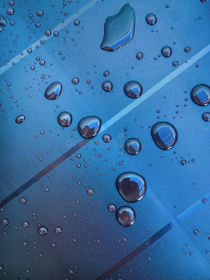Water Droplets on Hydrophobic Surface Stock Image Image of round