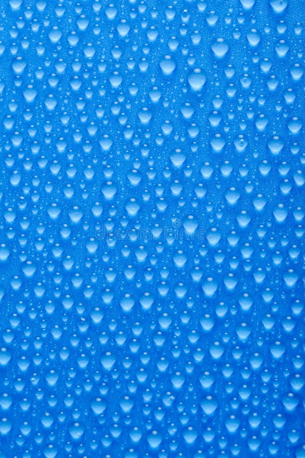 Water drops on a blue background. Window color reflection background stock images, royalty-free photos and pictures
