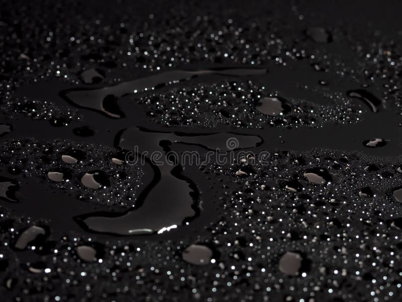 Water Drops on Black Background Stock Photo Image of bright, clean