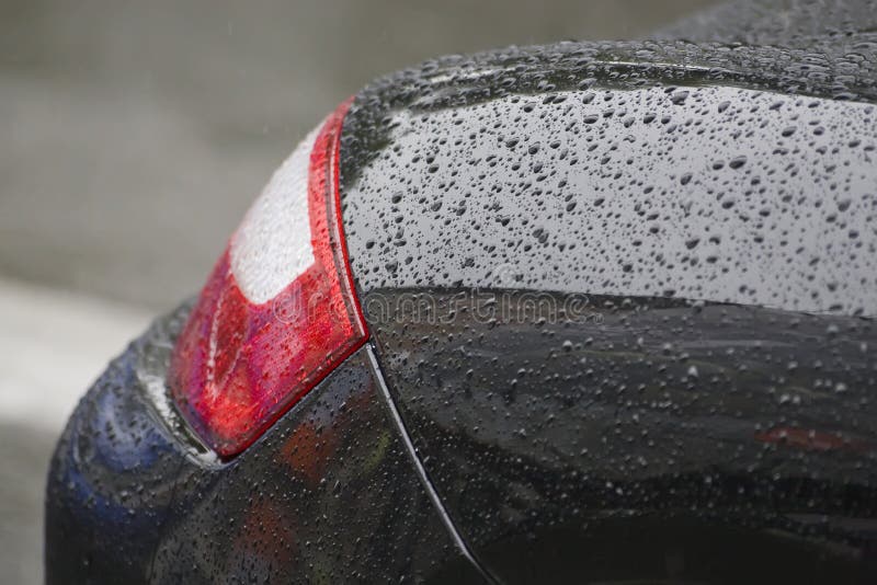 Water drops on car