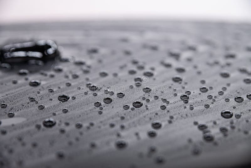 Water Drops on Car Body. Hydrophobic Effect. Stock Photo Image of