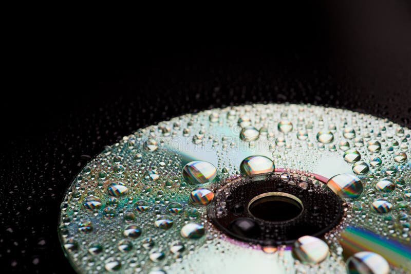 Water drops on compact disc