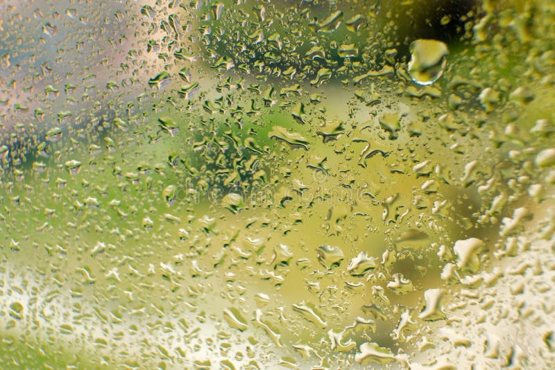 Water Drops on Glass. Water Flows Down the Glass Stock Image Image of