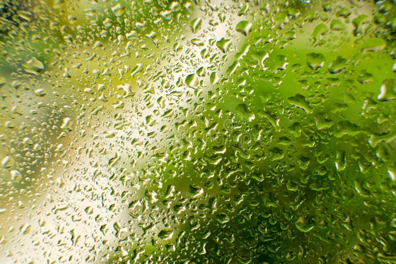 Water Drops on Glass. Water Flows Down the Glass Stock Image Image of