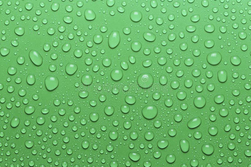 Water Drops on Green Surface Stock Image - Image of relaxation ...