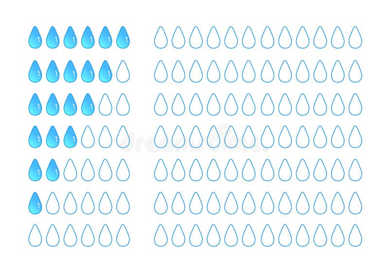 Water Drops Line Art and Filled Stock Vector Illustration of aqua