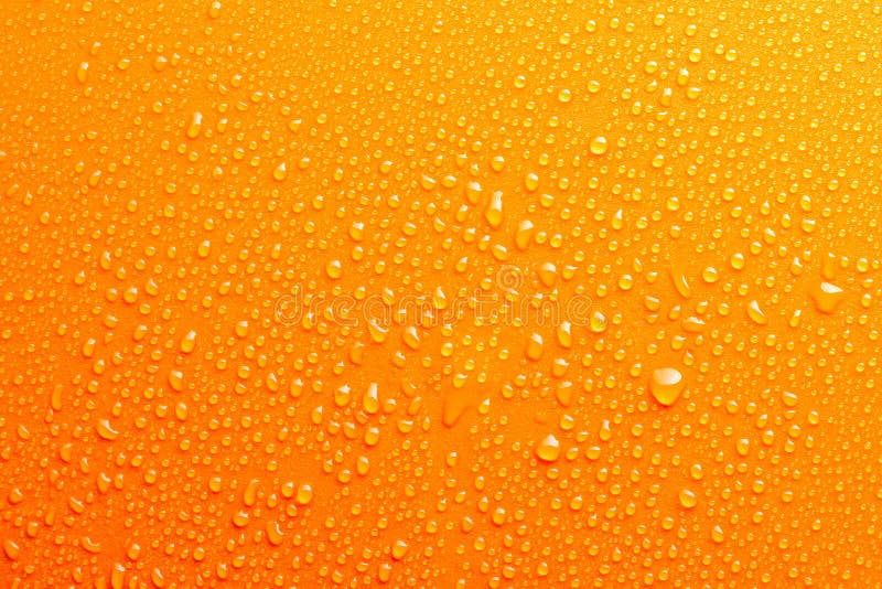 Water Drops On Orange Background Texture