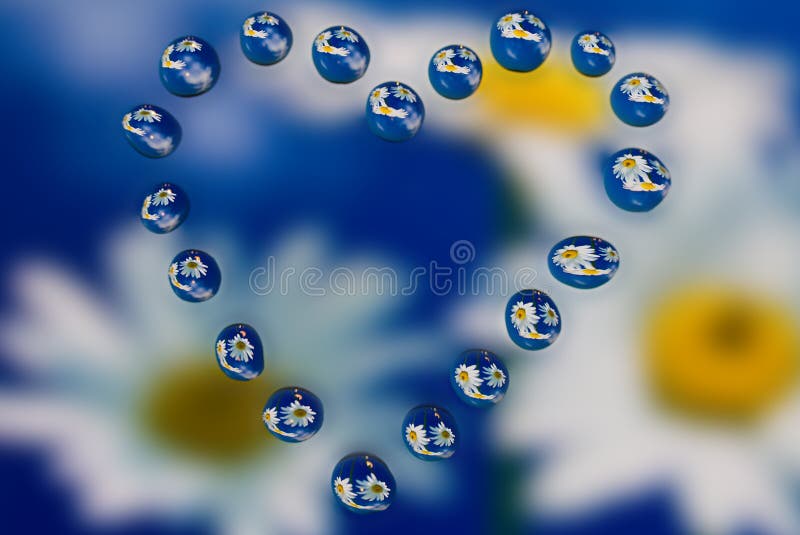 Water drops with reflection