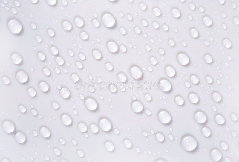 Water drops on the white surface