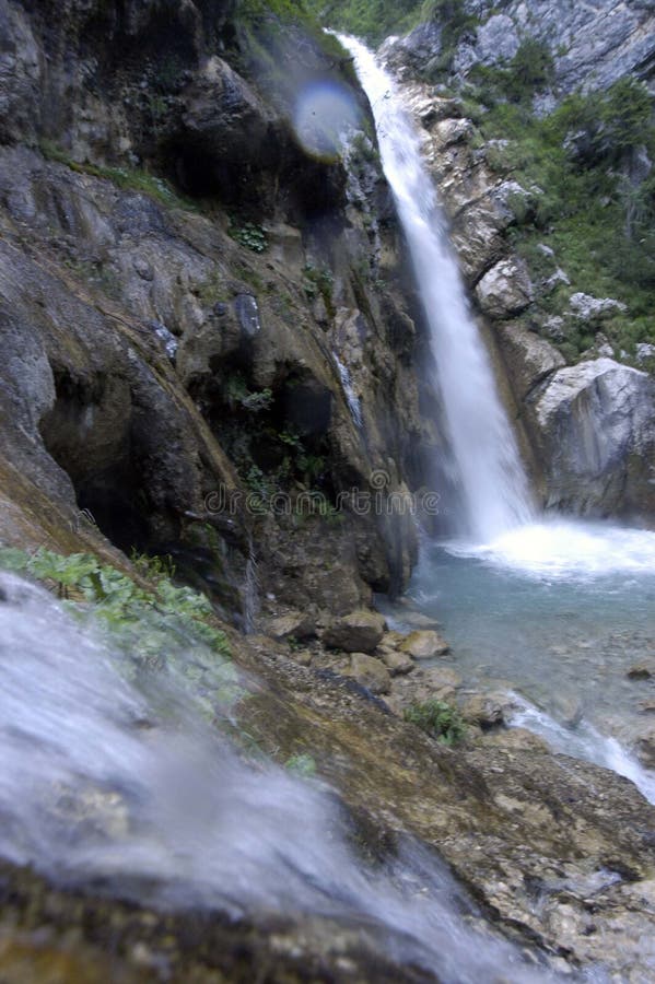 Water Falling Down a Natural Waterfall Stock Photo Image of life