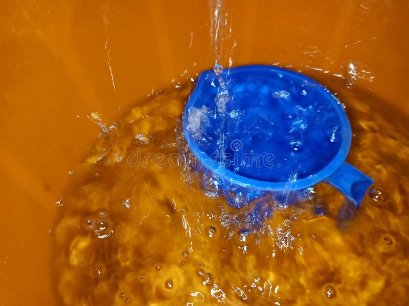 Water Falling To the Bucket Stock Image Image of leaf, fruit 183455427