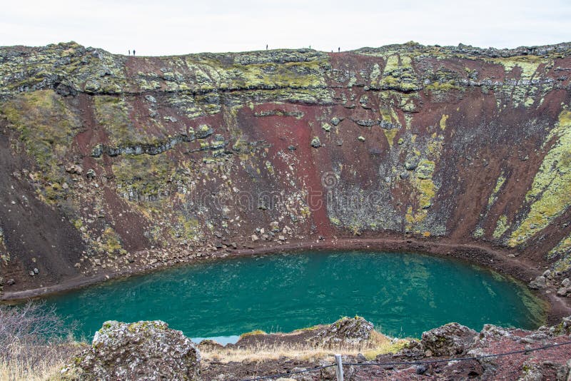 Water Filled Dormant Volcano. Stock Image Image of water, kerið