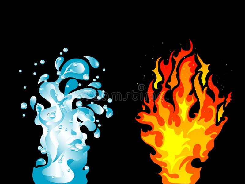 Fire and water stock vector. Illustration of page, classic 55946325