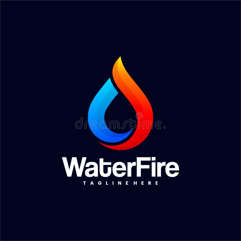 Water and Fire Vector Logo for Business Template Stock Vector