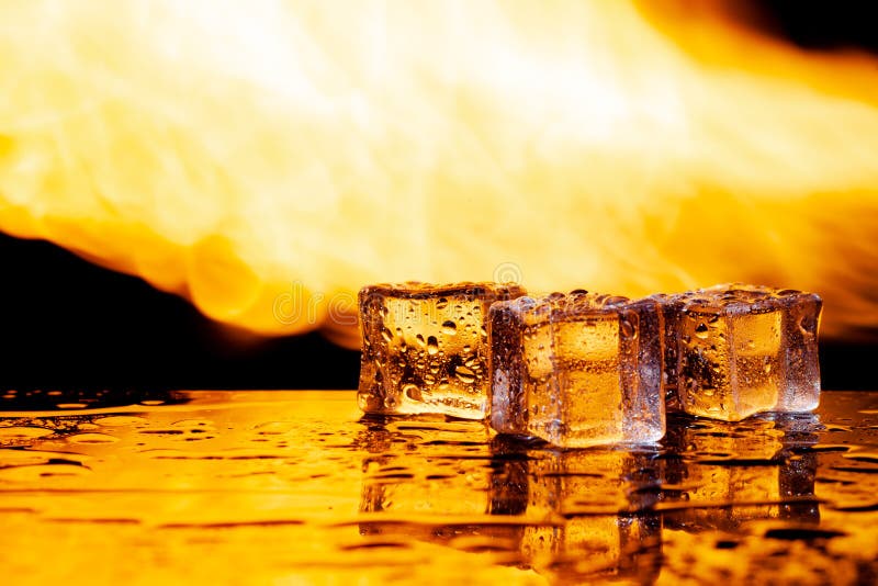 Fire and Water, Flames and Ice, Black Background Stock Image Image of liquid, light 216063283