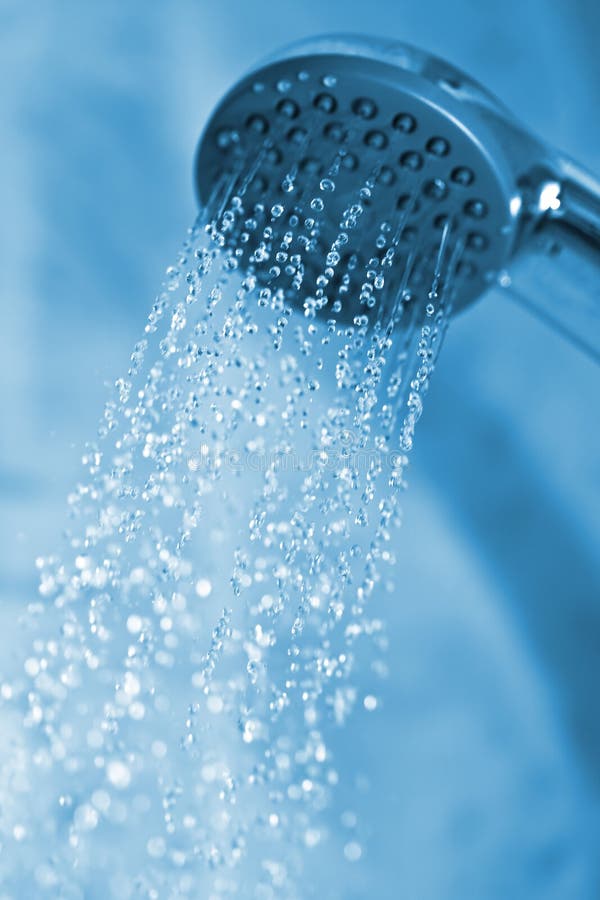 Water Flowing from Metal Shower Stock Image Image of cold, health