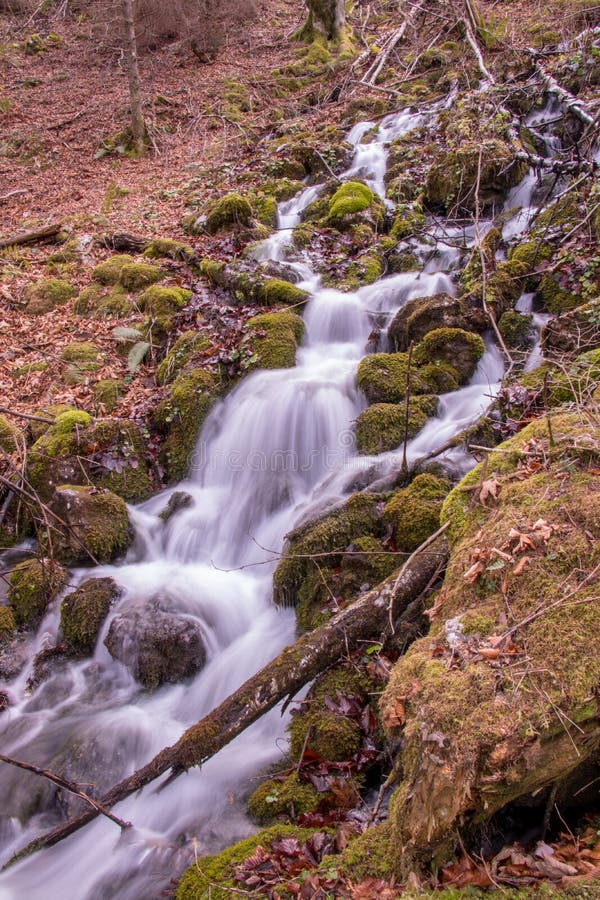 Water Flowing Over Moss In Nature Stock Photo Image Of Rock River