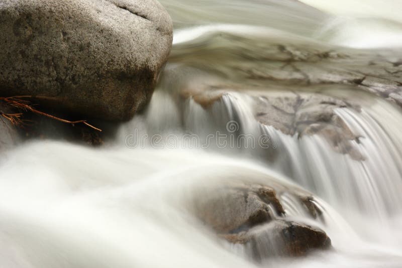 Water flowing over rocks