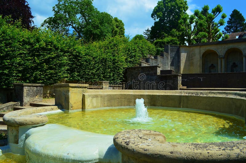 Water Fountain Cascade in BadenBaden in Germany Stock Photo Image of