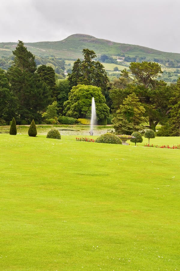 Water Fountain at Powerscourt, Ireland Stock Image Image of landscape