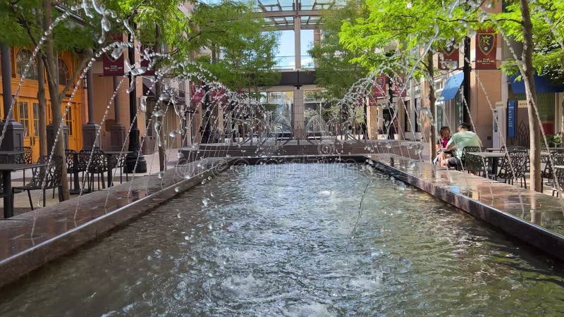 A water fountain at a shopping mall in downtown Salt Lake City, Utah in USA