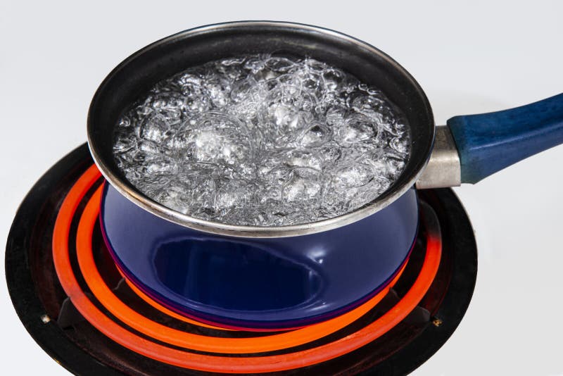 Boiling Pot Of Water On Hot Electric Burner Stock Photo, Picture and  Royalty Free Image. Image 34317573.